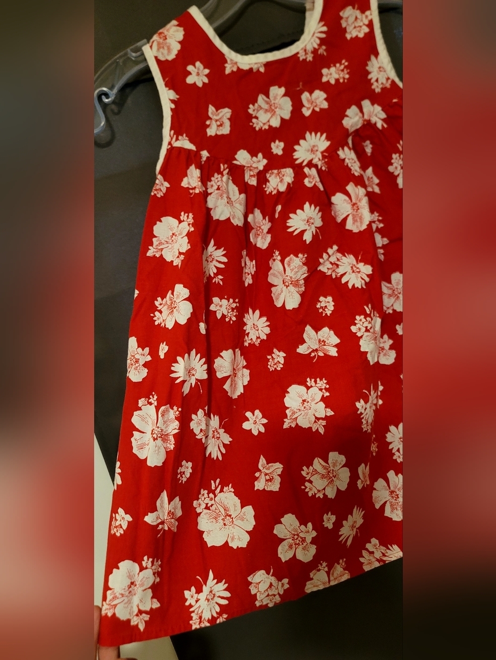 BONNIE JEAN Red Floral Dress Size 6 Cotton Summer Party - Picture 2 of 8
